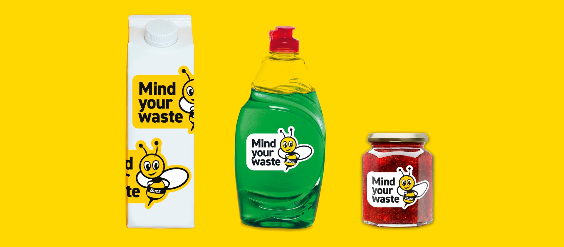 Image showing three types of packaging: paper, plastic, and glass
